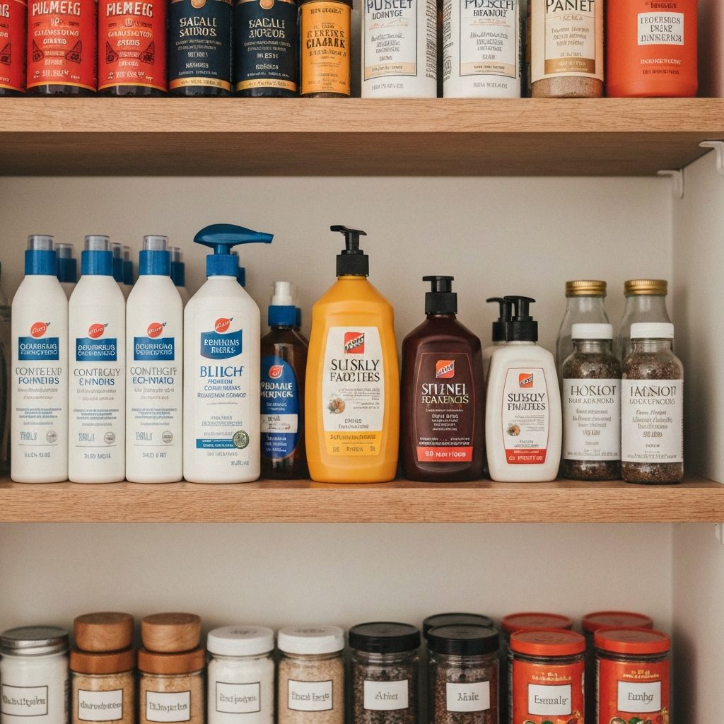 Regale mit Standardflaschen - alltägliche Küchenbasis